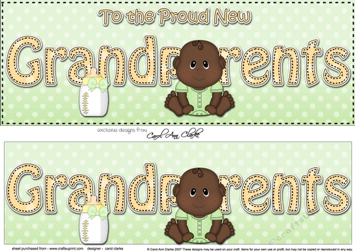 Large DL New Baby TO THE PROUD NEW GRANDPARENTS 3D decoupage