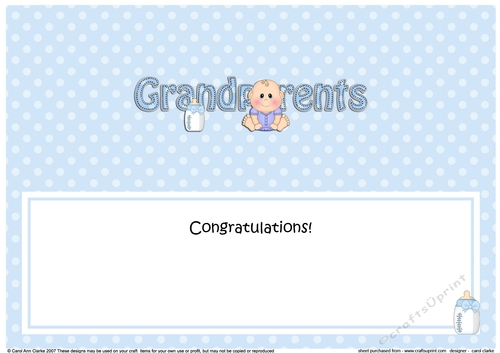 Large DL Congratulations NEW GRANDPARENTS insert