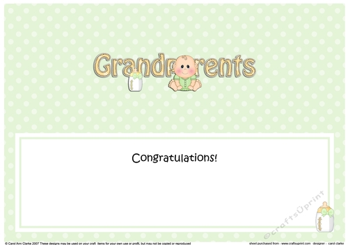 Large DL Congratulations NEW GRANDPARENTS insert