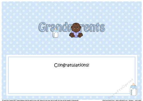 Large DL Congratulations NEW GRANDPARENTS insert