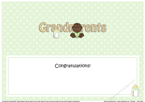 Large DL Congratulations NEW GRANDPARENTS insert