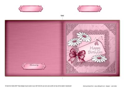 Daisies on Metallic Lace Cut and Fold Card