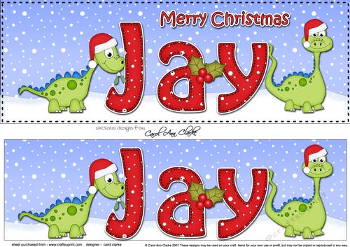 Large DL Merry Christmas JAY 3D decoupage 