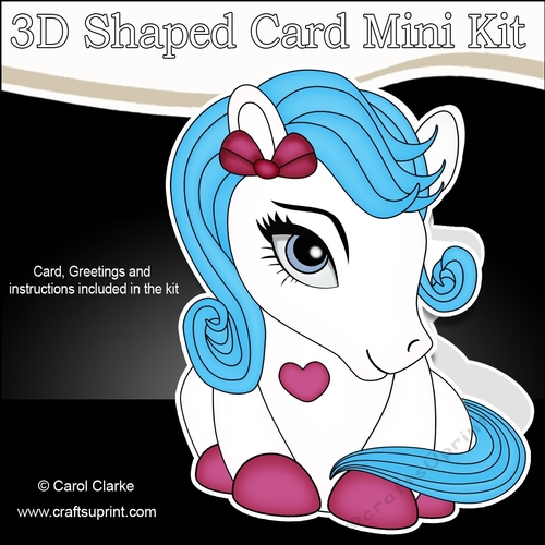 3D Shaped Card Mini Kit - Cute Little Pony Snowflake