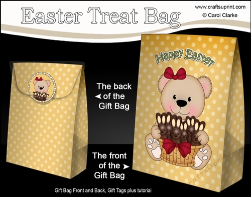 3D Easter Gift Bag Mini Kit - Cute Little Teddy Bear