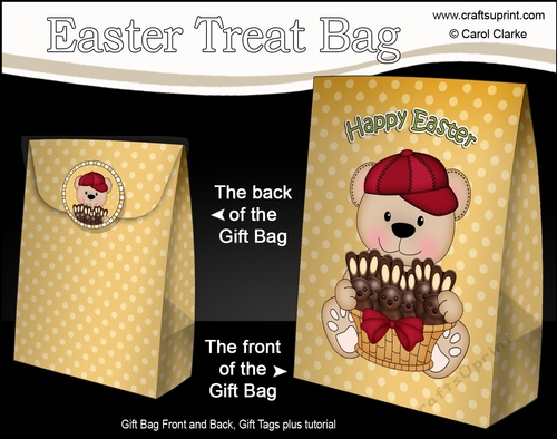 3D Easter Gift Bag Mini Kit - Cute Little Teddy Bear