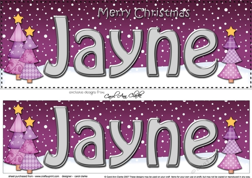 Large DL Merry Christmas JAYNE 3D decoupage 