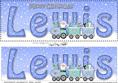 Large DL Merry Christmas LEWIS 3D decoupage 