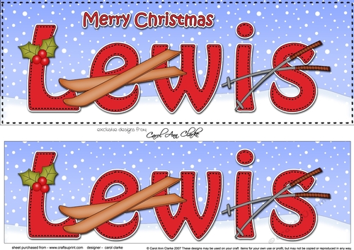 Large DL Merry Christmas LEWIS 3D decoupage 