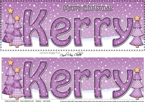 Large DL Merry Christmas KERRY 3D decoupage 