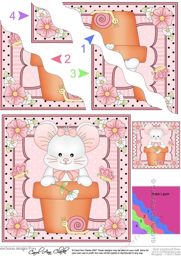 Flower Pot Friends Cute Little Mouse Wavey Corner Stacker