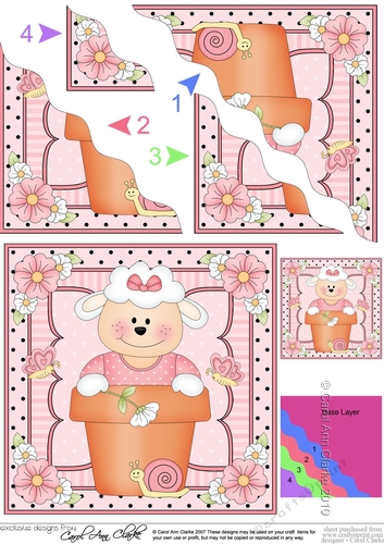Flower Pot Friends Cute Little Lamb Wavey Corner Stacker