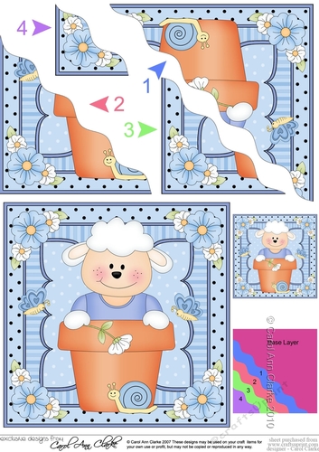 Flower Pot Friends Cute Little Lamb Wavey Corner Stacker