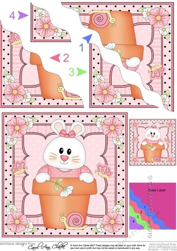 Flower Pot Friends Cute Little Bunny Wavey Corner Stacker