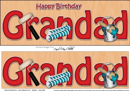 Large DL Happy Birthday GRANDAD 3D decoupage with Decorating