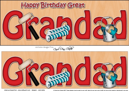 Large DL Happy Birthday GREAT GRANDAD 3D decoupage with Decorating