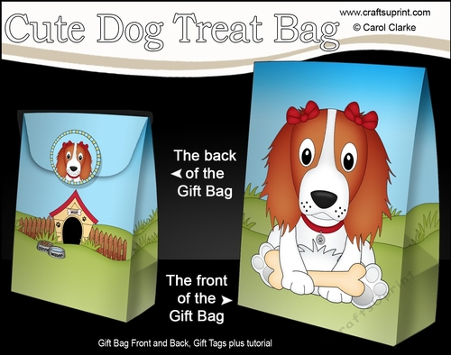 3D Gift Bag Mini Kit - Cute Little Springer Spaniel Dog Petra