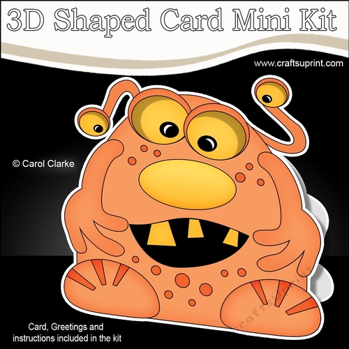 3D Shaped Card  Kit -  Cute Alien Monster Soep