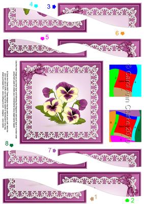Pansy on Butterfly Lace Wavy Spiral Side Stacker