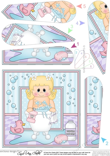 Cute Little Girl Bathtub Fan Pyramage Topper