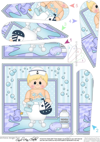 Cute Little Boy Bathtub Fan Pyramage Topper