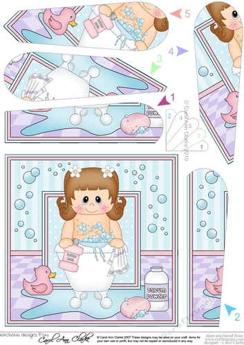 Cute Little Girl Bathtub Fan Pyramage Topper
