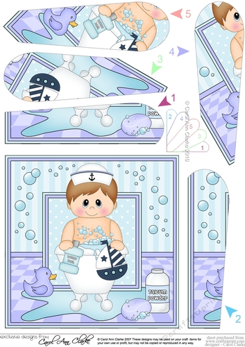 Cute Little Boy Bathtub Fan Pyramage Topper
