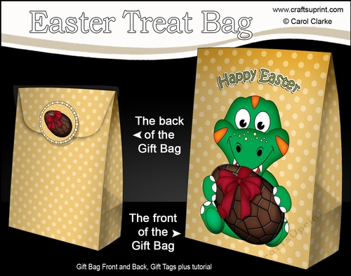 3D Easter Gift Bag Mini Kit - Cute Little Dinosaur