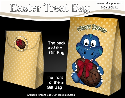 3D Easter Gift Bag Mini Kit - Cute Little Dinosaur