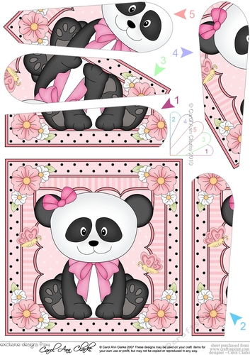 Cute Little Panda Bear Fan Pyramage Topper