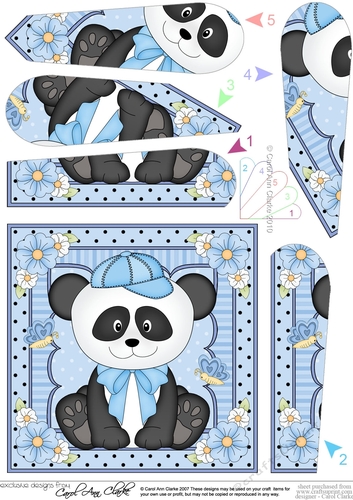 Cute Little Panda Bear Fan Pyramage Topper