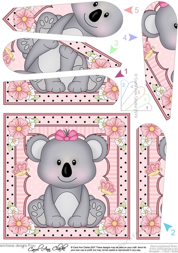 Cute Little Koala Bear Fan Pyramage Topper