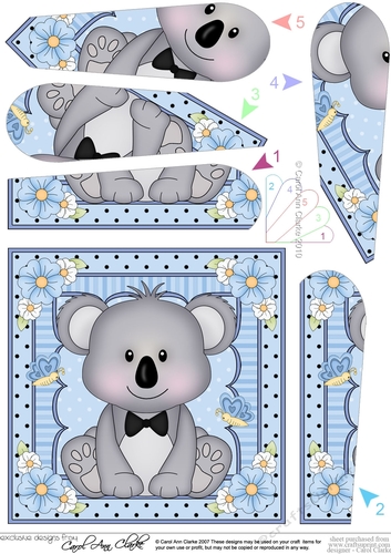 Cute Little Koala Bear Fan Pyramage Topper