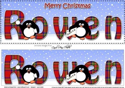 Large DL Merry Christmas ROWEN 3D decoupage 