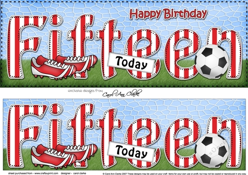 Large DL Happy Birthday FIFTEEN TODAY 3D decoupage