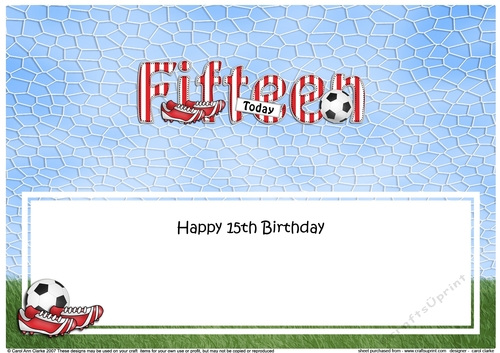 Large DL Happy Birthday FIFTEEN TODAY insert