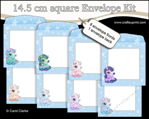 Cute Little Ponies 14.5 x 14.5 cm envelope Kit