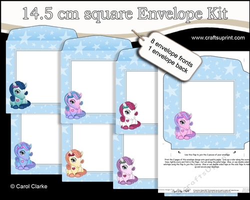 Cute Little Ponies 14.5 x 14.5 cm envelope Kit