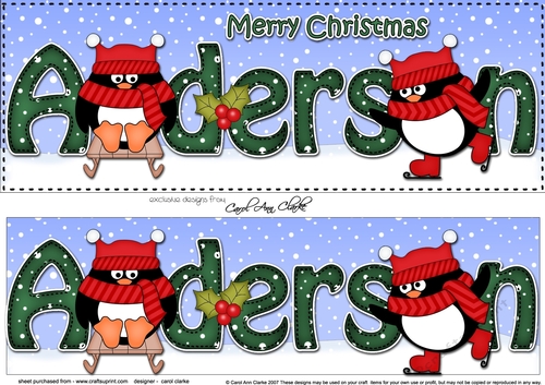 Large DL Merry Christmas ANDERSON 3D decoupage 