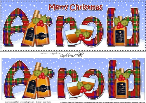 Large DL Merry Christmas ARNOLD 3D decoupage 