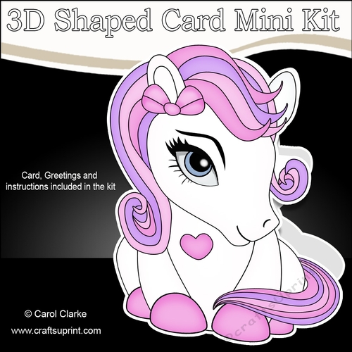 3D Shaped Card Mini Kit - Cute Little Pony Feather