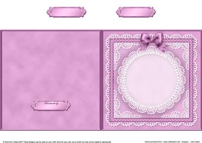 Square Pearls, Lace and Ribbon Plain Card Base Portrait Form