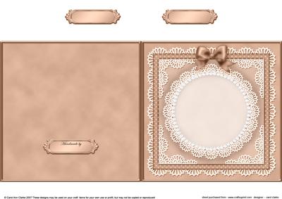 Square Pearls, Lace and Ribbon Plain Card Base Portrait Form