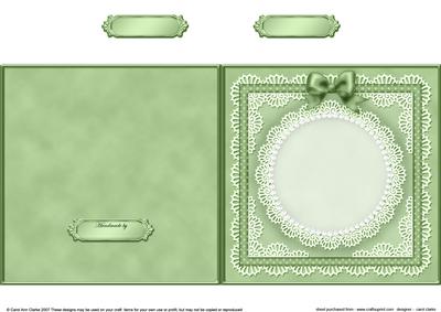 Square Pearls, Lace and Ribbon Plain Card Base Portrait Form