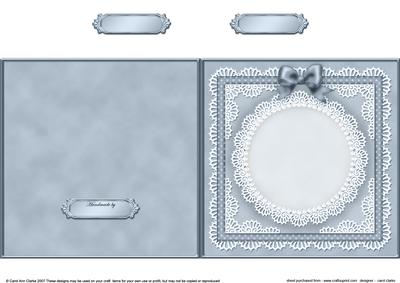 Square Pearls, Lace and Ribbon Plain Card Base Portrait Form
