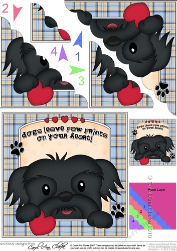 Scalloped Corner Stacker - Dogs Leave Paw Prints - Shih Tzu Dog Bo