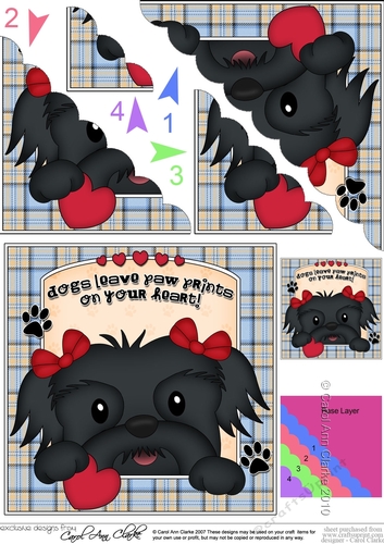 Scalloped Corner Stacker - Dogs Leave Paw Prints - Shih Tzu Dog Star