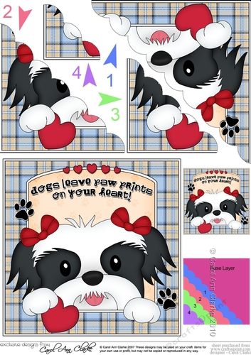 Scalloped Corner Stacker - Dogs Leave Paw Prints - Shih Tzu Dog Daisy