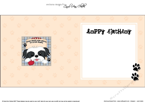 Square landscape insert - Dogs Leave Paw Prints - Shih Tzu Dog Duke