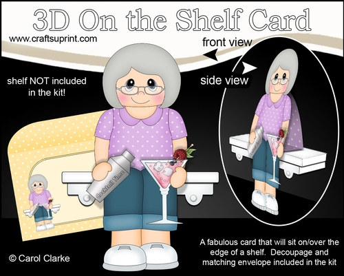 3D On the Shelf Card Kit - It is Cocktail Hour for Marylyn